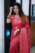 Kubari Silk Saree (With Blouse piece ) 21095 - Image 4