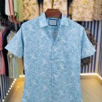 Pure Cotton Half Sleeve Print Shirt 22019