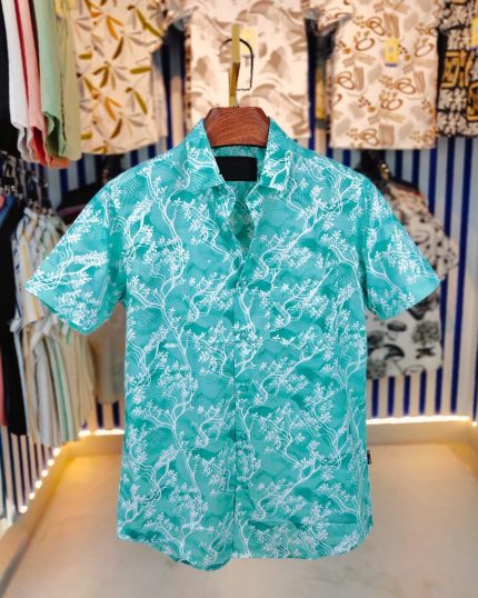 Pure Cotton Half Sleeve Print Shirt 22023