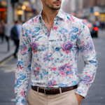 Popcorn Full Sleeve Cotton Shirt for Men 23783