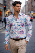 Popcorn Full Sleeve Cotton Shirt for Men 23783