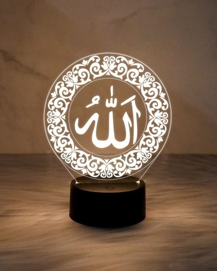 Islamic Religious Acrylic Illusion Led Lamp With Multicolor Light & Remote