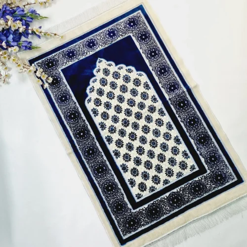 Masjid Comfort Jaynamaz for Prayer- Metallic Blue (Any design)