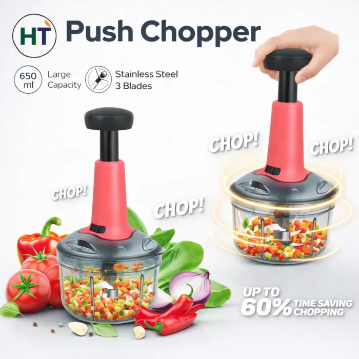 Roto Push Chopper – Ultra Fast Vegetable & Onion Cutter - Image 3